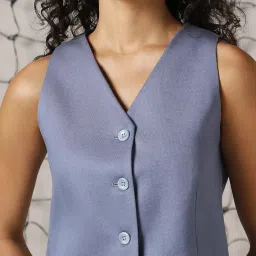 hubberholme Women Solid Regular length Regular V neck Sleeveless Waistcoat image 5