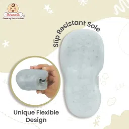 infantso Lightweight Anti-Skid Baby Socks Shoes for Babies 12 to 18 Months, Antislip Socks for New Born| Baby Shoes with Soft & Non Skid Soles for Infants Baby Shower Gifts, Breathable Cotton Sneaker image 2