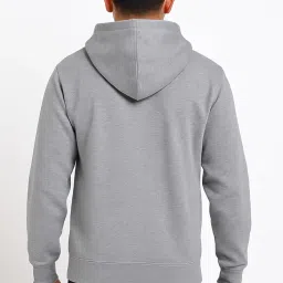 Men’s Solid Grey Zip-Up Hoodie | Full Sleeve Fleece Sweatshirt with Front Pockets & Adjustable Hood | Winter Wear Casual Jacket for Men image 4