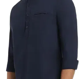 allen solly Men's Cotton Blend Regular Fit Casual Kurta image 1