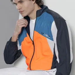 the indian garage co Men Regular Fit Colorblocked Wind Cheater image 1