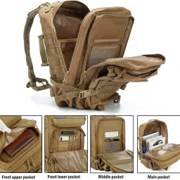 QT&QY 45L Military Tactical Backpacks Molle Army Assault Pack 3 Day Bug Out Bag Hiking Treeking Rucksack… image 4