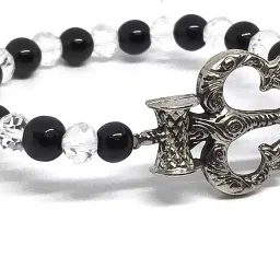 astroghar Lord Mahakaal Shiv ji Trishul Damroo Lucky Charm stretch bracelet For Men And Women image 1