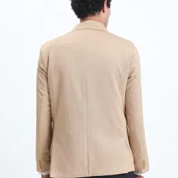showoffff Men's Printed Beige Single-Breasted Slim Fit Blazer-EX-3024_Beige image 4