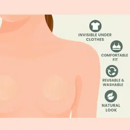 ink craft Silicone Nipple Cover Cup for Women Reusable Adhesive Breast Petals | Invisible Push Up Bra Pasties for Backless, Strapless, Deep V Dresses & Tops (Pack of 1) 2PCS image 4