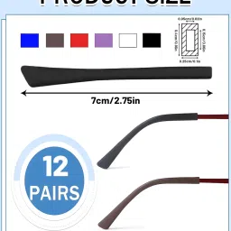chuppinz 12 Pairs Specs Holder Strap, Flat Hole Silicone Eyeglass Ear Grips, Anti-Slip Spectacle Holder for Sports and Outdoor Activities (multicolored) image 1