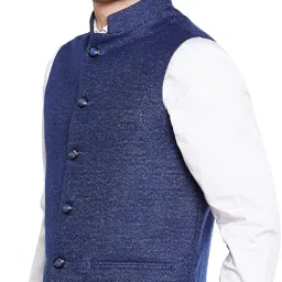 wintage Men's Tweed Bandhgala Festive Nehru Jacket Waistcoat -7 Colors image 1