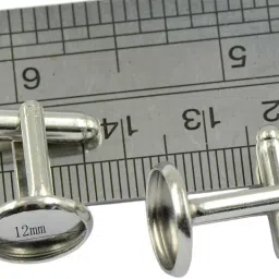the style sutra 10Pcs Blank Round Bezel Setting Base Formal Cuff Links Cufflink Silver Diy | Mens Jewelry | Cufflinks image 5