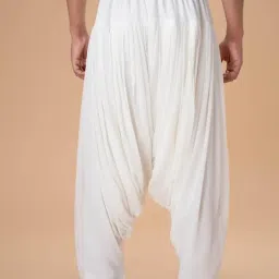 ekatva ethnic Men White Georgette Afghani Plain Bottom image 3