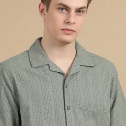 stitchx Men's Textured Seersucker Resort Cotton Shirt & Trouser Co-Ord Set S-2XL image 5