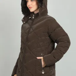 ellipse Nylon Full-Sleeve Winter Jacket With Detachable Hood For Girls & Women image 5