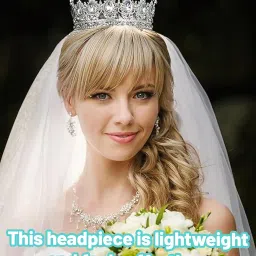 buildcon Tiara for Women Wedding, Crown for Women Queen, Pageant Crown for Women Queen, Bridal Headpiece for Special Occasions image 3