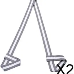 2xCotton Yoga Mat Strap Pilates Mat Carrier Fitness Stretchy Loop Grey White image 2