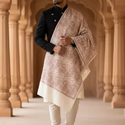 muffly Men’s Wool Shawl with Intricate Paisley Woven Design – Ethnic Winter Wrap Shawls image 2