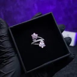 zarkan 925 Hallmark Silver Shining Flower Ring image 1