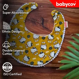 Cotton Baby Bib | Soft & Washable Feeding Bib for Infants | New Cute Print | Reusable Absorbent Bib for 0-2 Years image 4