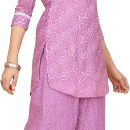 odd by chansi trendz Women's Floral Print Cotton Blend Top and Palazzo Co ord Set-P image 2