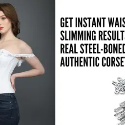 corsetvogue Women's Off-Shoulder Steel Boned White Corset image 4