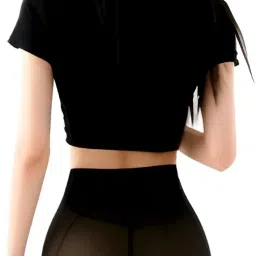 Women's Opaque Black Tights, High Waist Control Top, Comfort Stretch Hosiery for Dance, Everyday Wear image 3