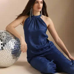 globus Women V-Neck Solid Cropped Waistcoat with Front Slit Midi Skirt Workwear Co-Ord Set image 5