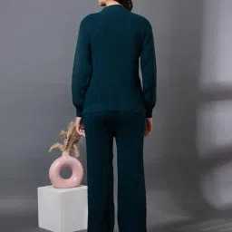 kvetoo Woolen High Neck Sweater With Pajama Tracksuit For Women Winter Wear Co-ord Set image 1