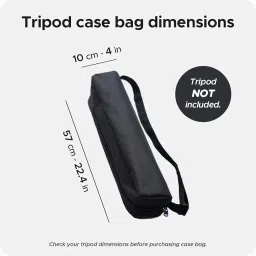 Tripod & Light Stand Carry Bag | Compatible with Compact Tripod, Ring Light Stand, Mic Stand & Photography Accessories – Black (Black, 22.4 Inch) image 2