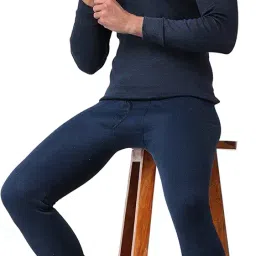 maleno Men's Cotton Blend Thermal Set (Vneck Top & Bottom) image 5