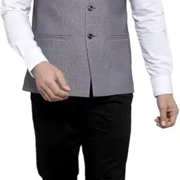 wintage Men's Poly Cotton Festive and Casual Nehru Jacket Vest Waistcoat image 4