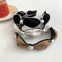 enakshi (label) 4xWide Headband Headwear Bow Pearl Fashion Hair Accessories Hairband Black|Clothing, Shoes & Accessories | Womens Accessories | Hair Accessories image 4