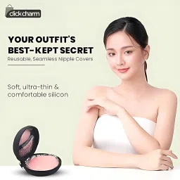 click charm 2 Pair Nipple Covers Reusable Comfortable Invisible Adhesive Silicone Pasties for Women Brown image 1