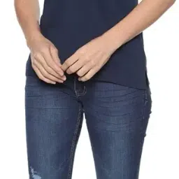 allen solly Women Synthetic Solid Regular Fit T-Shirt image 4