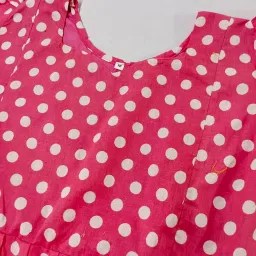 Yath Attire Cotton Pink Polka Feeding Dress for Women | 2-Tier Stylish Maxi with Side Pocket | Two Invisible Zips, Back Tie & Loop | Chest Lining, Overlock Finish image 4