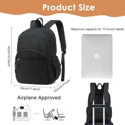 palay Backpack for Women Travel Laptop College Backpacks Quilted Casual Daypack Water-Resistant Bookbag for 15.6 Inch Laptop image 1