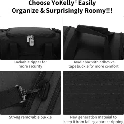 yokelly Small Duffel Bag 17 inch Carry On Weekender Bag for Travel Gym Sport, Black image 4