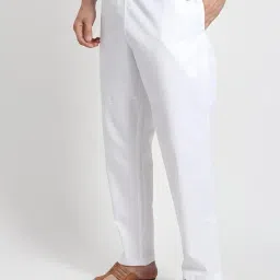 dastekarigar Men's White Cotton Pyjama, Beach Casual Pants with Pockets, Cotton Pyjama for Men, White Lower for Men image 1