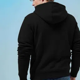 togs & terre Stylish Printed Fur Hoodie for Men | Winter Wear Hooded Sweatshirt | Cozy Hoodies for Men Batman (Black) image 1