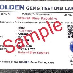 zemstone AAAA+ Gemstone Loose Gemstone Blue Sapphire (Neelam) 5.25 Ratti Lab Tested Natural & Square Shape AAAA+ Gemstone Excellent Square Cut image 2