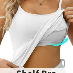 fshway Women's Shelf Bra Camisole Tops Adjustable Spaghetti Strap Cami Tank Cotton Undershirts image 2