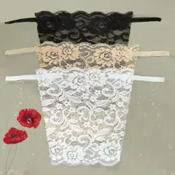 Women's Deep Neck Cleavage Cover, Cotton Mock Camisole Insert, High Neck Vest Bra, Set of 3, Multicolour image 1