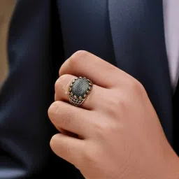 the men thing Royal Series - GOLDEN VORTEX RING - Pure Stainless Steel Men’s Steel-Gold-Plated Ring – Statement Luxury Jewelry (Size : 19-22-24-27) image 1