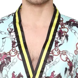 wear we met Mens Night Robe, 98% Polyester 2% Elastine, Niko (M) image 5