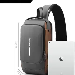 tekcool Sling Bag For Man Women Waterproof Slim Unisex Crossbody Sling Bag with USB Charging Port Chest Backpack Men's Shoulder Bag,Travel Handbag, Hard Shell Anti-Theft Bag image 4