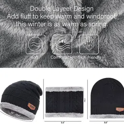 Kohree Stylish Winter Cap for Man - Monkey Cap & Beanie Cap for Men, Women, Kids | Woolen Neck Warmer & Balaclava | Headwear & Caps for Winter, Warm Woolen Hat & Long Beanie for Men image 2