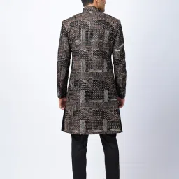 aesthelia Men's Multicoloured Indo-Western 3-Piece Set - Embroidered Blazer with Black Inner and Trouser | Wedding & Festive Ethnic Wear | Regular Fit image 2