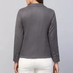 Classic Fitted Blazer for Women, Long Sleeve, Single-Breasted,1 Pocket Inside,Semi-Formal (in, Alpha, L, Dark Gray) image 1