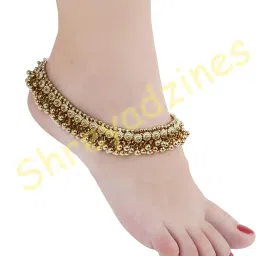 shreyadzines Non-Precious Metal Ghungroo Anklet for Women & Girl's image 3