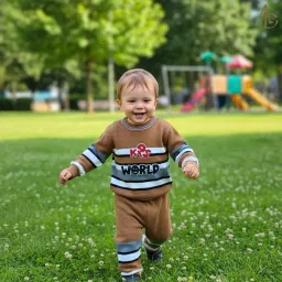 adhigams Baby Boys & Girls Knitted Winter Wear Track Suit | Cozy Woolen Sweatshirt & Pants Jogger Set | Soft & Warm Full Sleeves Clothing Set | Stretchable Cozy Knitted Baby Dress (4-5 Years) image 2