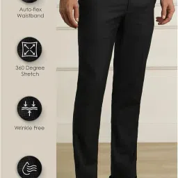 van heusen Mid Rise Checkered Formal Trouser for Men|Regular Fit Formal Pants |Stretchable Waist| image 1