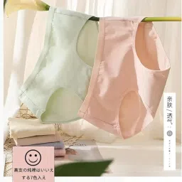louryn koulyn 100% Cotton Solid Pastel Regular Set of 4 Panties for Women image 1