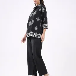 monte carlo Women's Winter Coordinate Set | Stylish Printed Design | Regular Fit Collar Neck | Warm 3/4 Sleeves Fashion Winter Wear | Co-ord Set for Women (Pack of 1) image 1